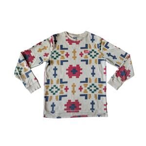 Levis Sweatshirt Men M Brown Aztec Print Western Thermal Outdoors Hiking Comfort